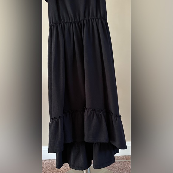 The Children’s Place Girls Fit & Flare Black Summer Ruffle Flounce Hi-Low Dress - Picture 4 of 16